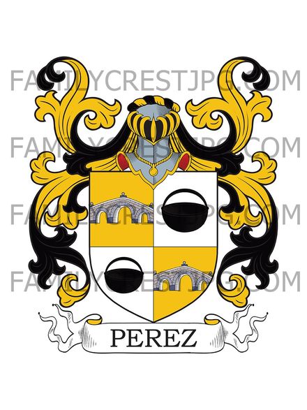Perez Family Crest - Navarre, Spain