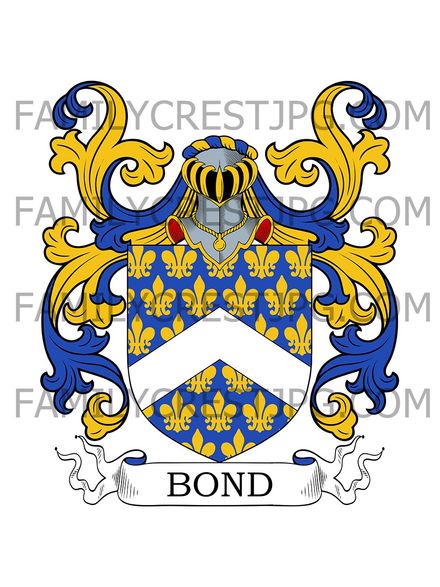 Bond Family Crest - Freston, co. Suffolk, England