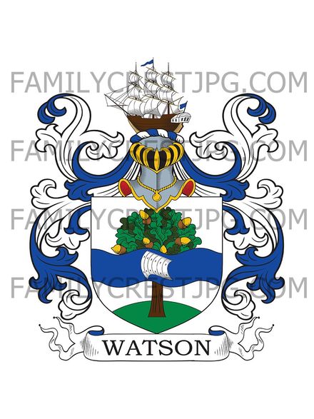 Watson Family Crest - Glentarkie, co. Fife, Scotland