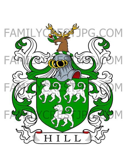 Hill Family Crest - Lewisham, co. Kent, England