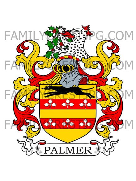 Palmer Family Crest - Wingham, co. Kent, England