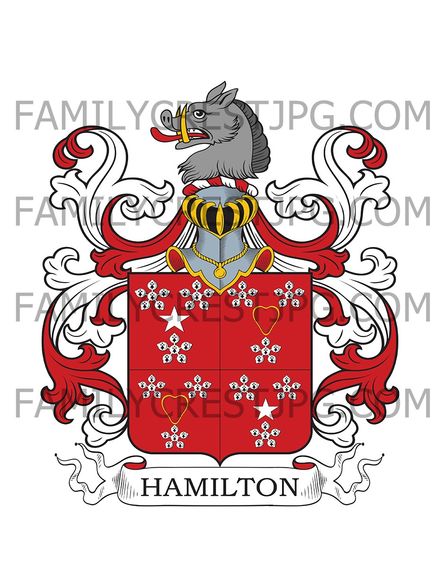 Hamilton Family Crest - Udstone, co. Lanark, Scotland