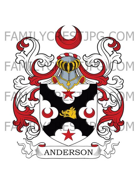 Anderson Family Crest - Bilton Park, co. Warwick, England