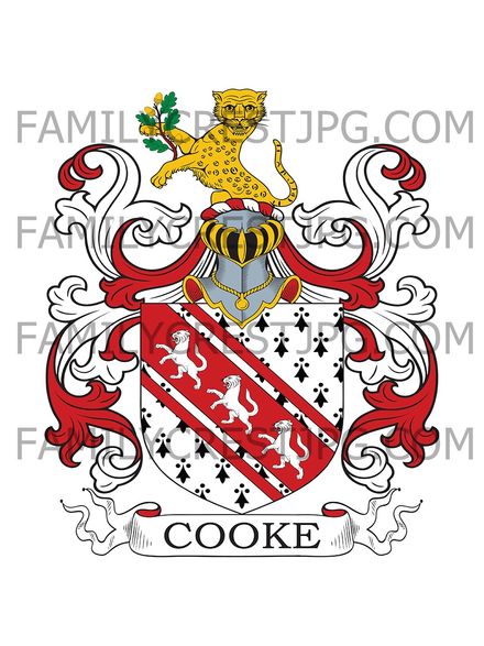 Cooke Family Crest -Thorne, co. Devonshire, England