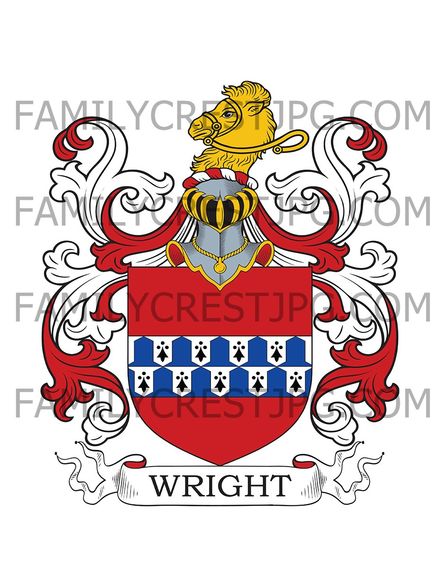 Wright Family Crest - Hartswood, co. Surrey, England