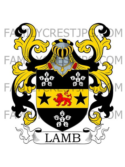 Lamb Family Crest - Trimley &amp; Barham, co. Sussex, England
