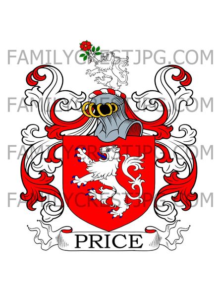Price Family Crest - Plas Rhiwlas, co. Merioneth, Wales