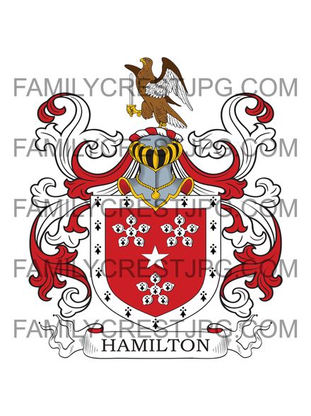 Hamilton Family Crest - Fairholm, co. Lanark, Scotland