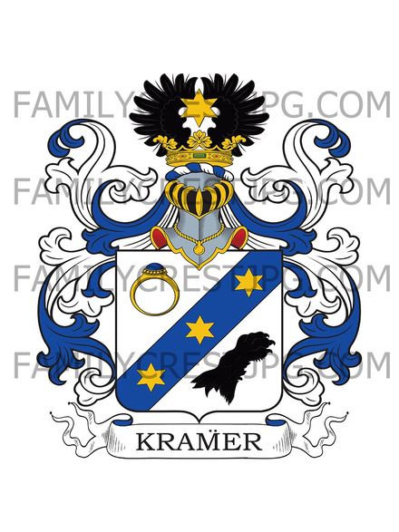 Kramer Family Crest - auf Hohenburg &amp; Hechenberg 1817