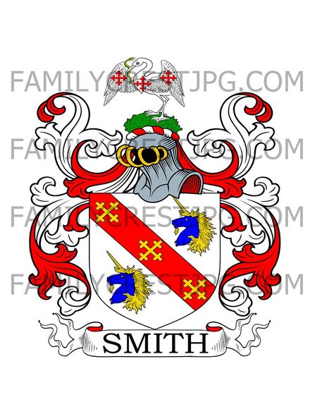 Smith Family Crest - Ryhope, co. Durham, England