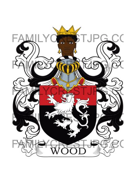 Wood Family Crest - Hackney, co. Middlesex, England