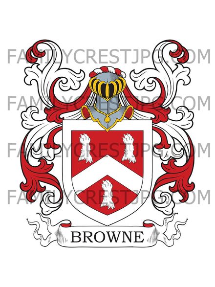 Browne Family Crest - Devon, England