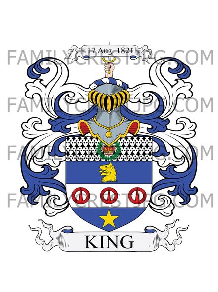 King Family Crest - Corrard, co. Fermanagh, Ireland