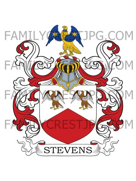 Stevens Family Crest -  Vielstone, Devon, England