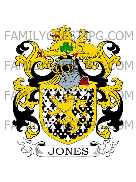 Jones Family Crest - Ardnaglass, co. Sligo, Ireland
