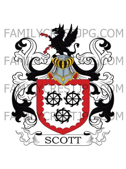 Scott Family Crest - Belton Strange, co. Shropshire, England