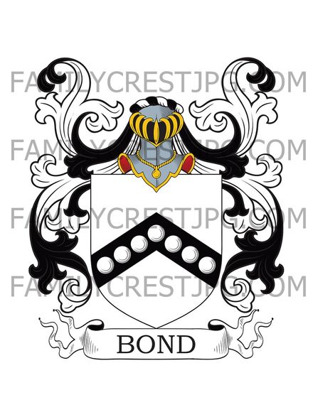 Bond Family Crest - Newland, co. Gloucester, England