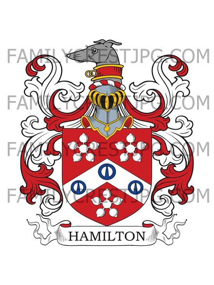 Hamilton Family Crest - Little Preston, co. Fife, Scotland