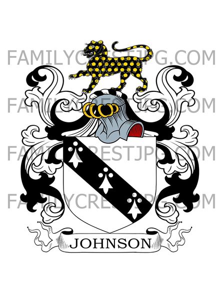 Johnson Family Crest - Gainsborough, co. Lincoln, England