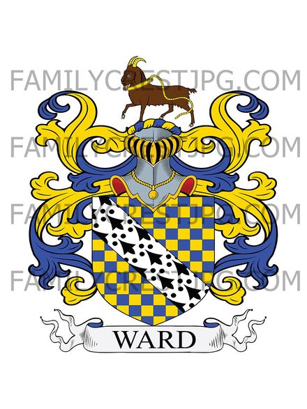 Ward Family Crest - Birmingham, co. Warwick, England