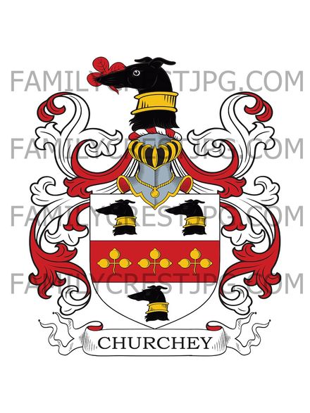 Church Family Crest - Churchey - Breconshire, Wales