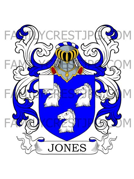 Jones Family Crest - Chiswick, co. Middlesex, England