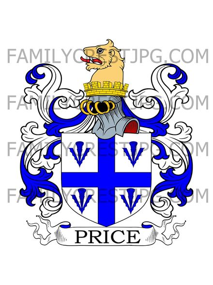Price Family Crest - Barton Regis, co. Gloucester, England