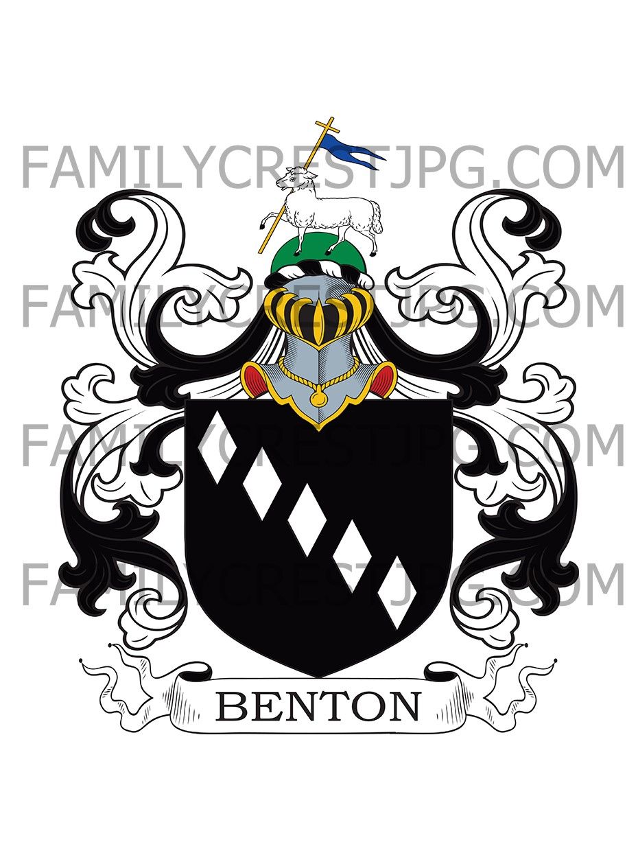 Benton Family Crest - Wiltshire, England - Baynton