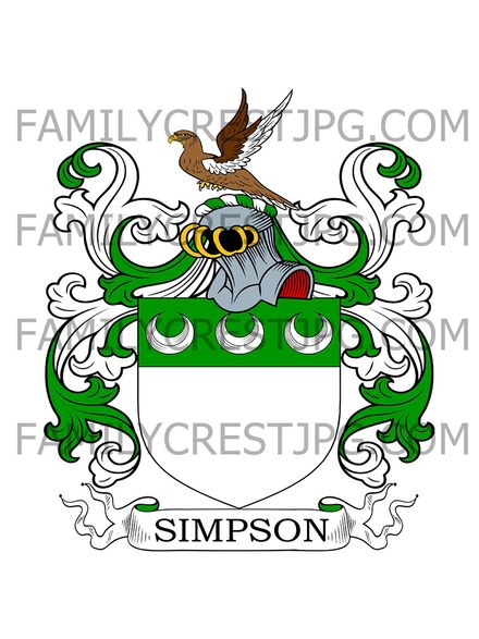 Simpson Family Crest - Udoch, co. Aberdeen, Scotland
