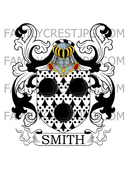 Smith Family Crest - Greenwich &amp; Plumpton, co. Kent, England