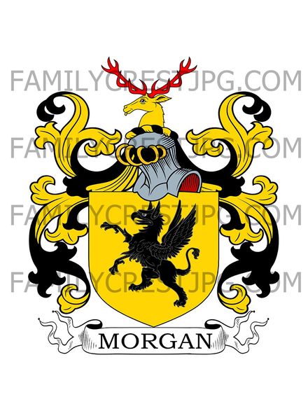 Morgan Family Crest - Tredunnock, co. Monmouth, Wales