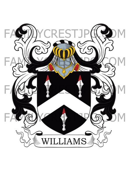 Williams Family Crest -  Gwernyfed, Aberllyfni, Brecon, Wales,
