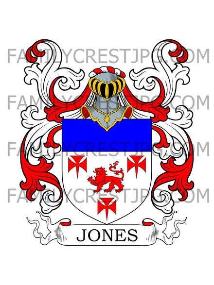 Jones Family Crest - Shropshire &amp; London, England
