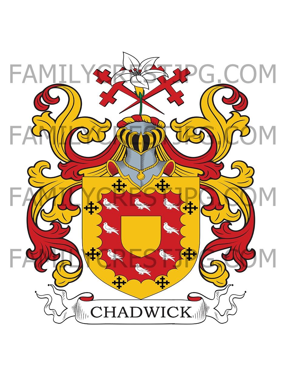 Chadwick Family Crest - Swinton Hall, co. Lancashire, England