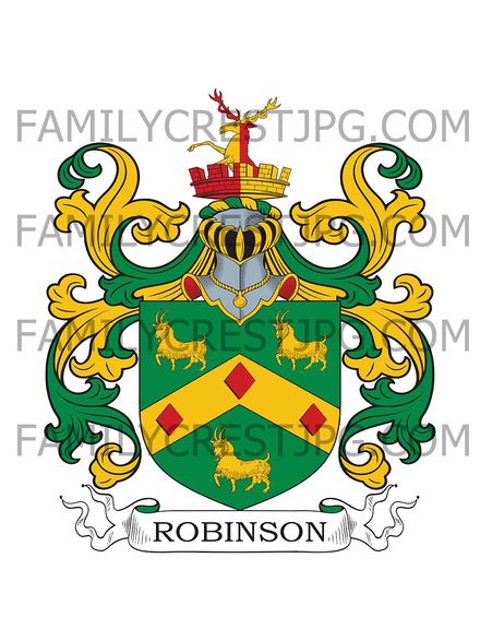 Robinson Family Crest - Hill Ridware, co. Staffordshire, England