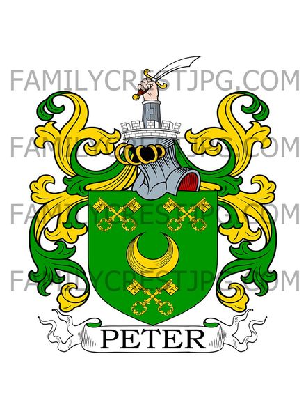 Peter Family Crest - Crossbasket, co. Forfar, Scotland