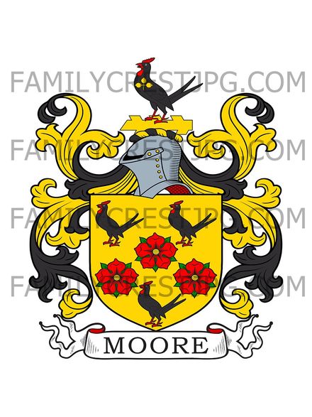 Moore Family Crest - Blandford Forum, co. Dorset, England