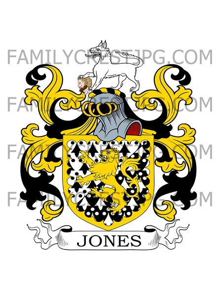 Jones Family Crest -  Dublin, Ireland