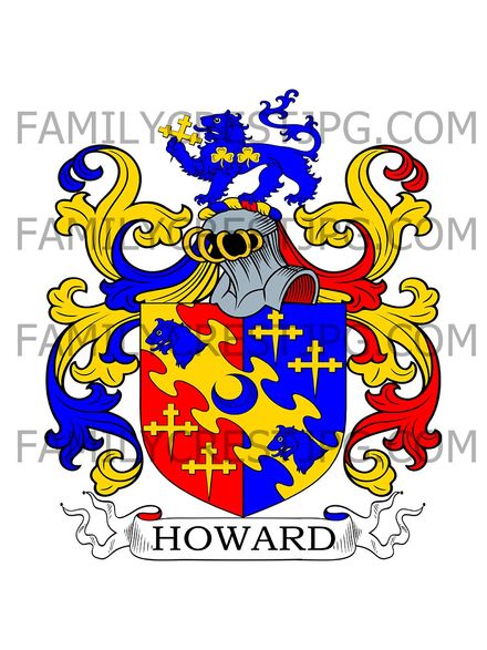 Howard Family Crest - Colchester, co. Essex, England