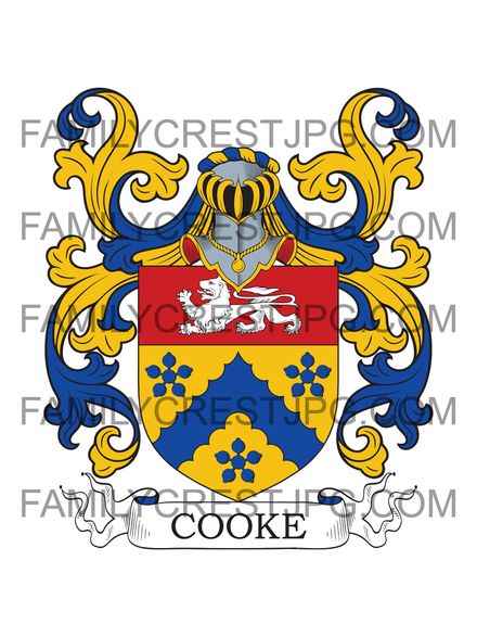 Cooke Family Crest - Cratfield, co. Sussex, England