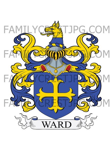 Ward Family Crest - Bishop Middleham, co. Durham, Kent, &amp; Essex, England