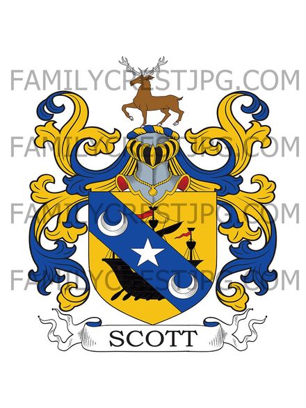 Scott Family Crest - Kelly, co. Renfrew, Scotland