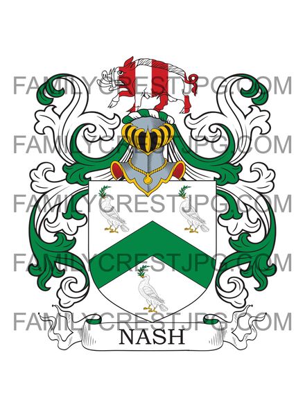 Nash Family Crest - Finnstown and Howth, co. Dublin, Ireland