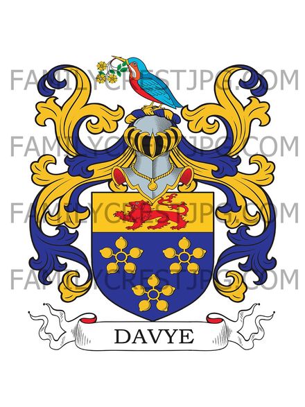 Davy Family Crest - Crediton, co. Devon, England