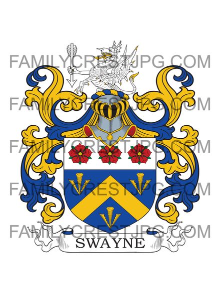 Swayne Family Crest - London, England 1611