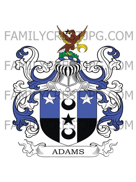 Adams Family Crest - Cornwalll &amp; Putney, co. Surrey, England