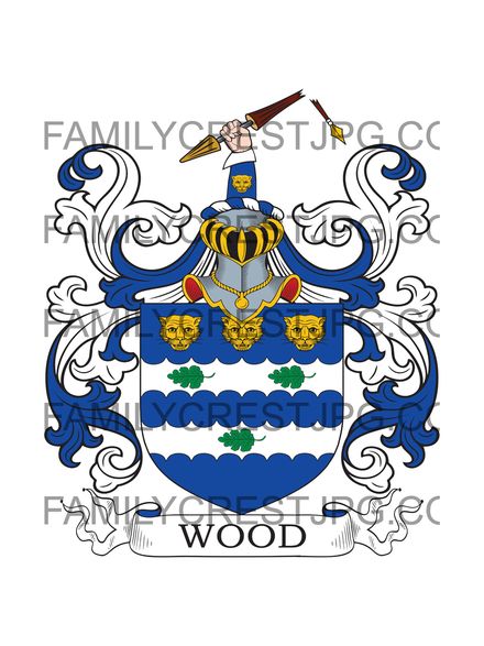 Wood Family Crest - Golagh, co. Moanaghan, Ireland