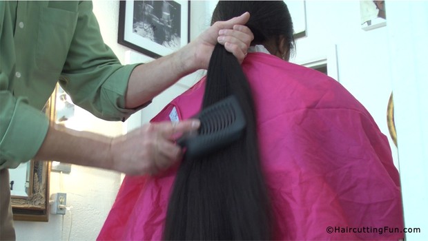 Veronica Braids Her Waist Long Hair + Her Haircut Digital Video on Demand VOD
