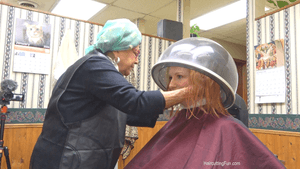 Kat's Blonde Red Ombre under the Salon Portable Hair Dryer digital video VOD