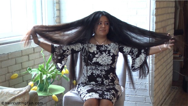 Veronica Braids Her Waist Long Hair + Her Haircut Digital Video on Demand VOD
